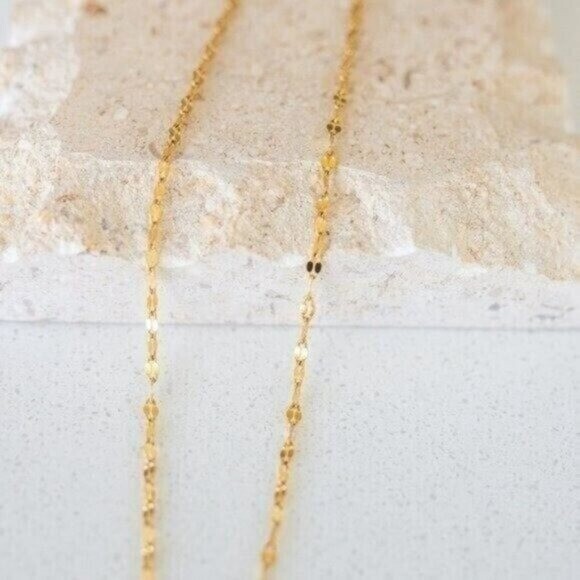 Minimalist Gold Sparkle Chain WATERPROOF Gold Chain Necklace Layering Necklace