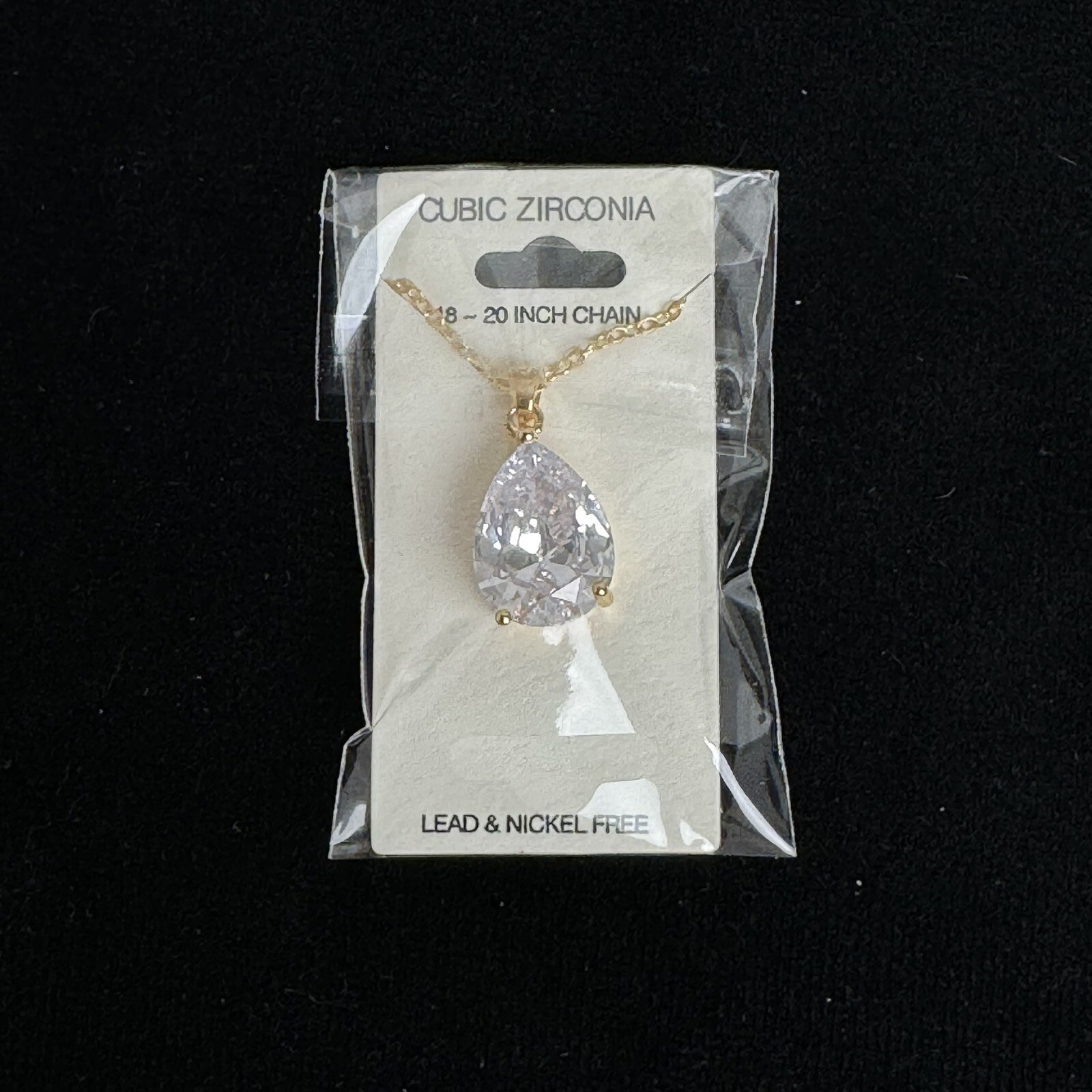 14K Gold Plated Cubic Zirconia Necklace 18-20″ Fashion Jewelry Grade AAAAA New