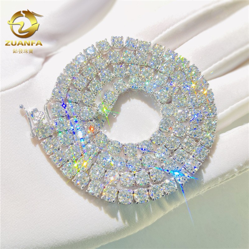 2-6.5mm D Color VVS Moissanite Tennis Chain Necklace Bracelet Gift S925 Silver