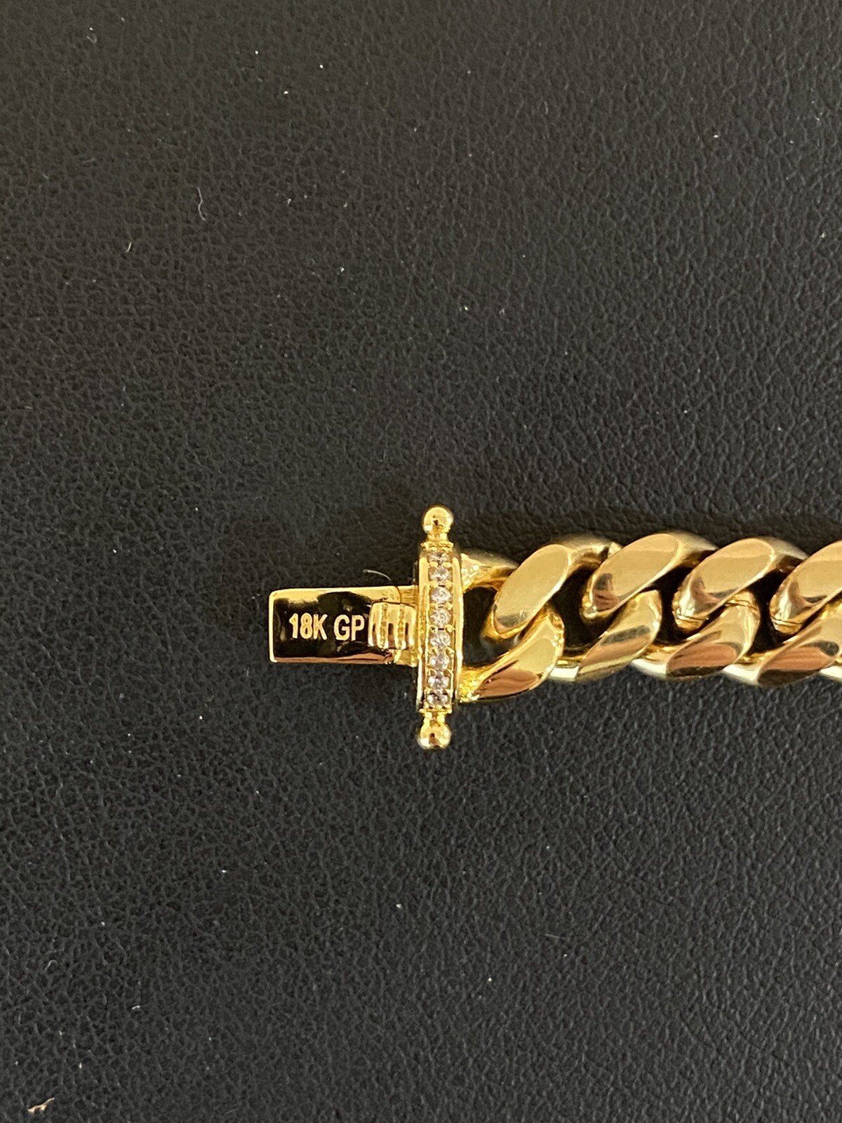 Miami Cuban Link Chain 18k Gold Plated Stainless Necklace 20” 8mm CZ Clasp