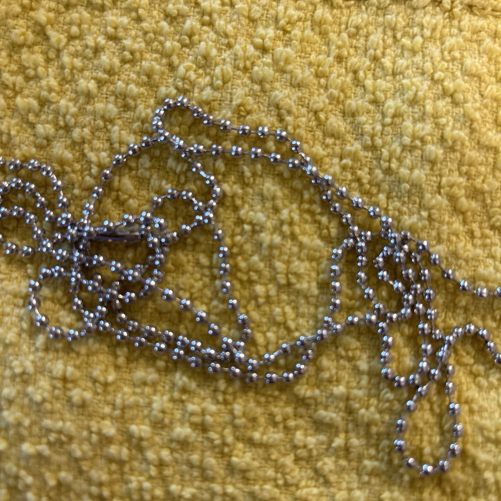 One 24″ Nickel Plated Steel Ball Chain Necklace 24″ Long Great 4 Dog Tags – New!