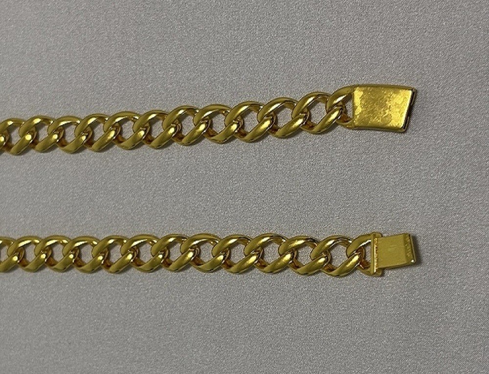 18K Yellow Gold 10MM Miami Cuban Link Chain Necklace 24INCH