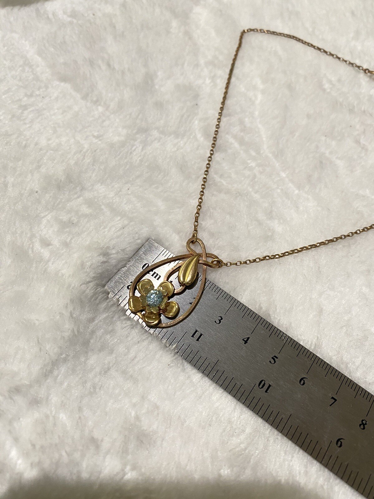 1/20 12k GF Vintage Sterling Silver Flower Necklace 16in