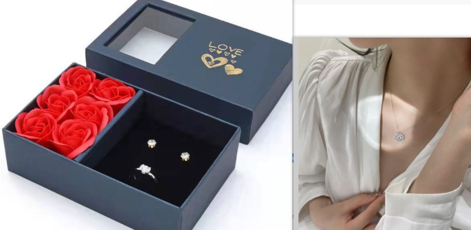Magnetic Four Leaf Clover Heart Necklace Women’s Convertible Lucky Love Pendant