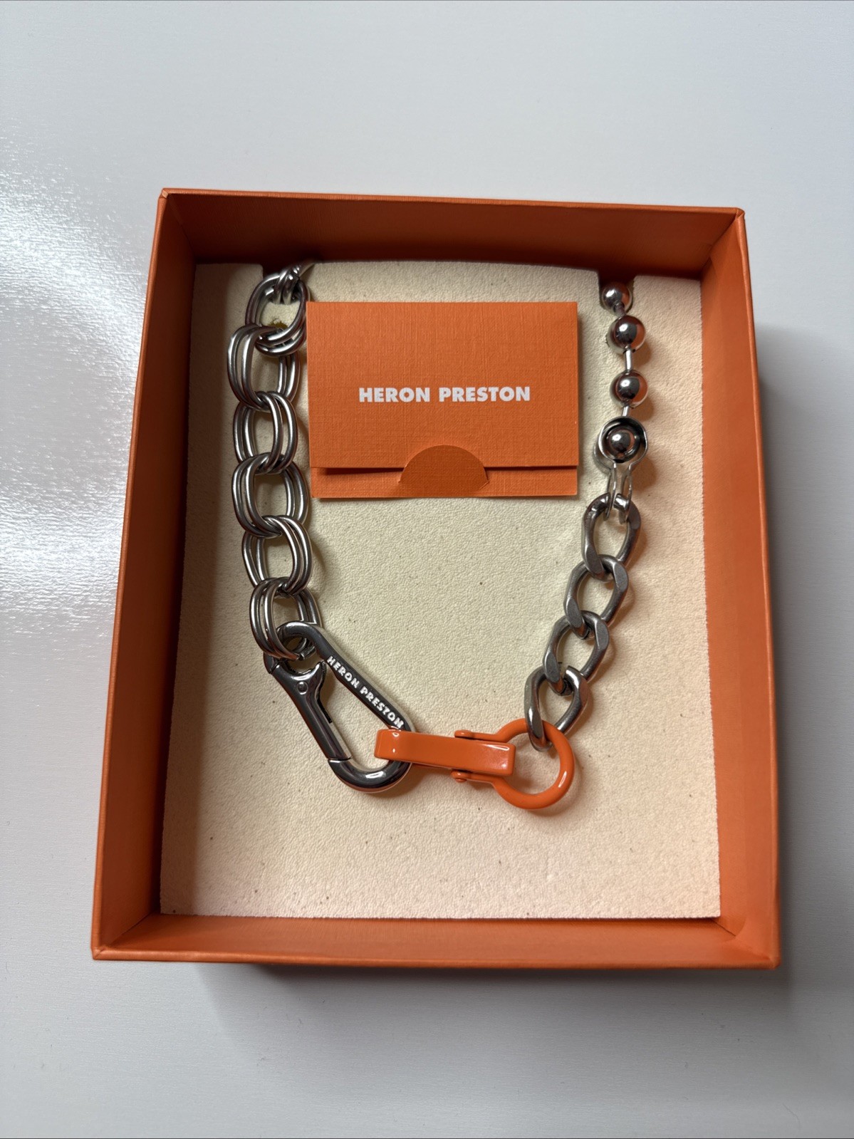Heron Preston Multi Chain Necklace NIB Made In Italy One Size Brass Iron Choker