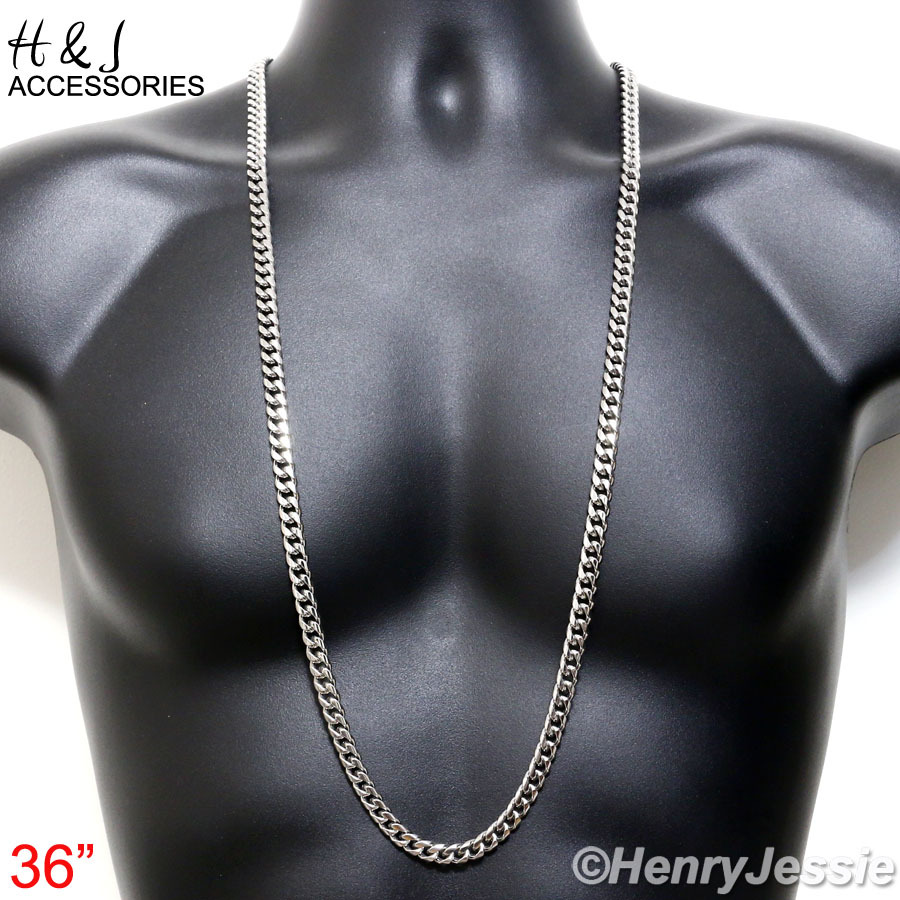 18-40″MEN 316 L Stainless Steel 7mm Silver Miami Cuban Curb Chain Necklace*N154