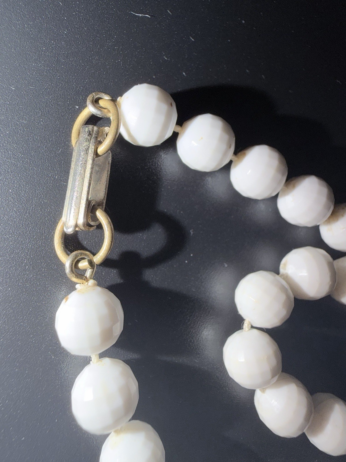 Lot of 2 Vintage Round Beaded Necklaces Ball/Bead Chain Barrel Clasp