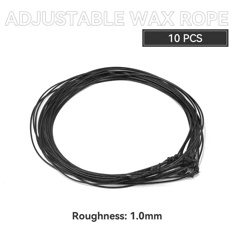 1/10/50Pcs 1/1.5/2Mm Adjustable Choker Necklace Genuine Black Wax Leather Knot S