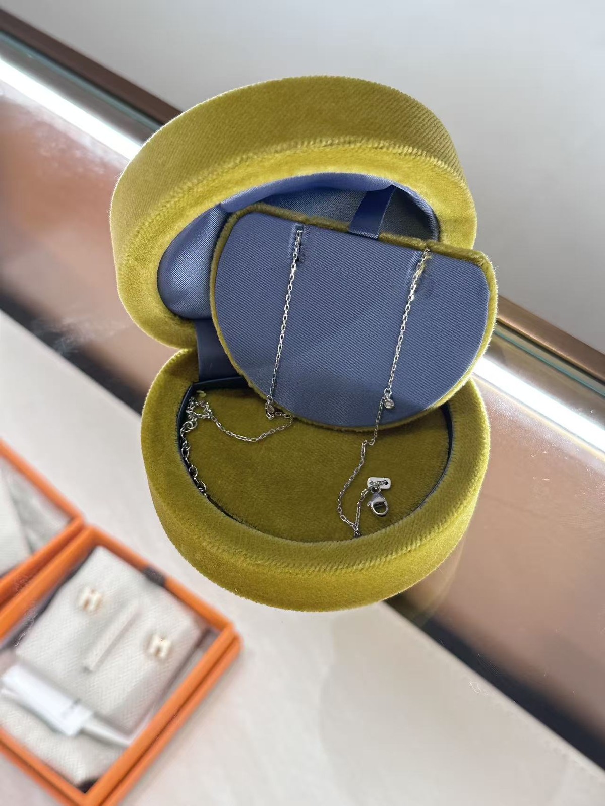 Authentic GUCCI Necklace Double G 18K White Gold Chain Jewelry Italy