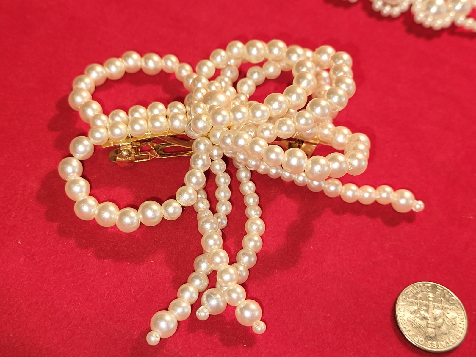Three Piece Faux Pearl Set-Bracelet, Barrette and Choker Necklace