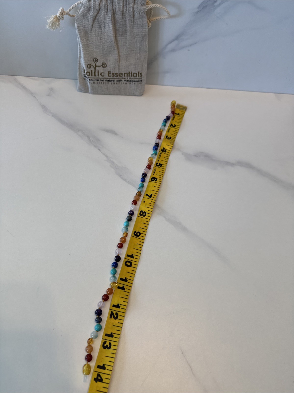 Baltic Amber Necklace Rainbow Mixed Pink Rose Quartz Baby, Infant 14” Inch New