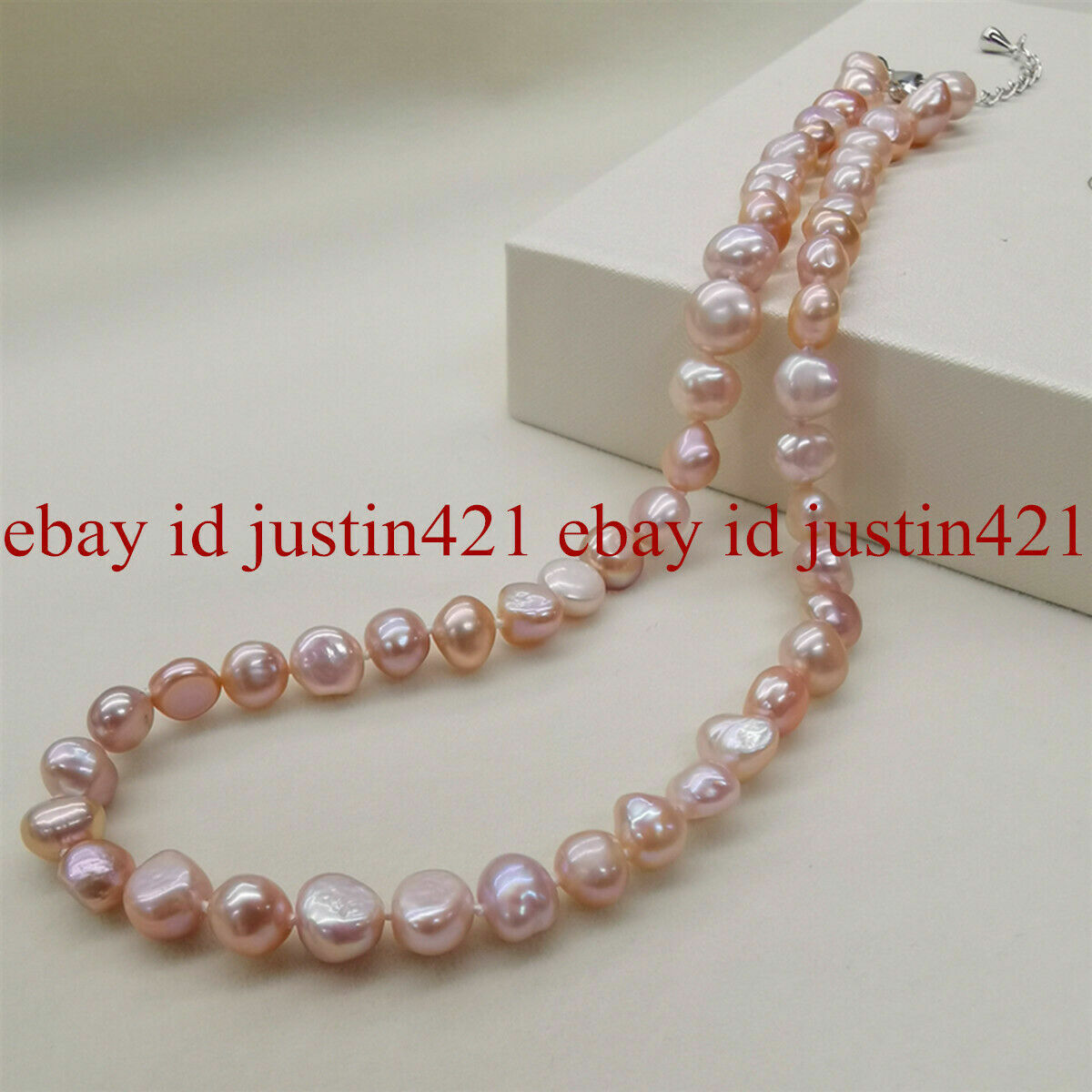 Real 8-9mm White Pink Purple Black Freshwater Baroque Pearl Necklace 16-36”