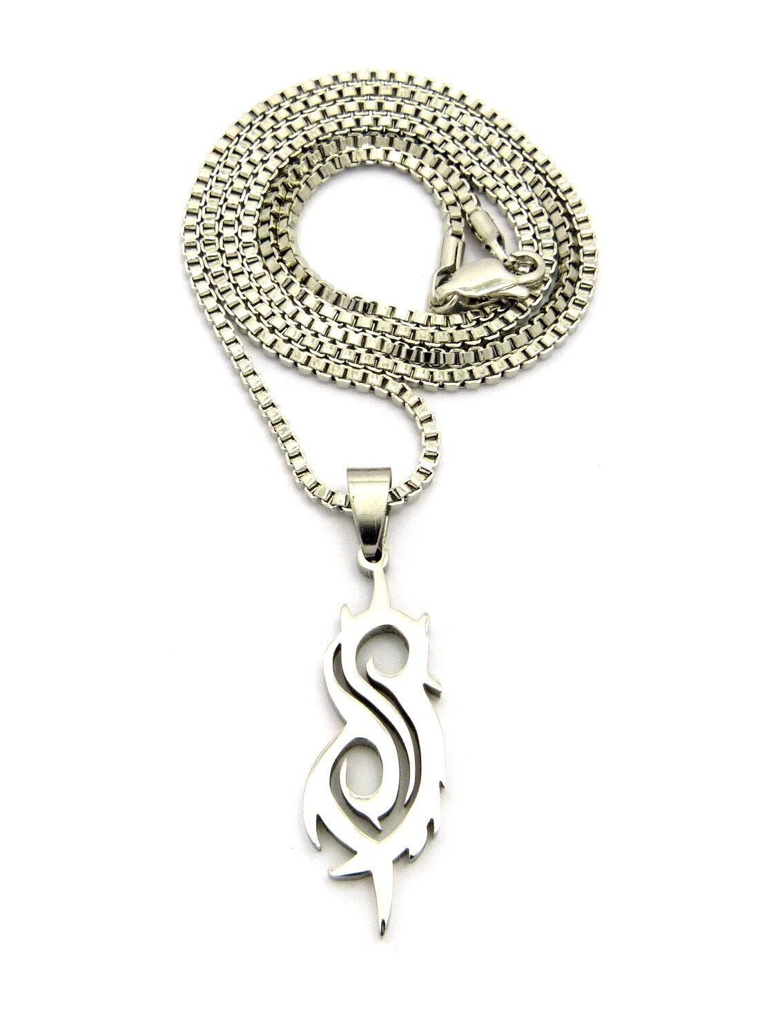 Hip Hop Stainless Steel Slipknot Pendant & 2mm 18″ 20″ 24″ Box Chain Necklace