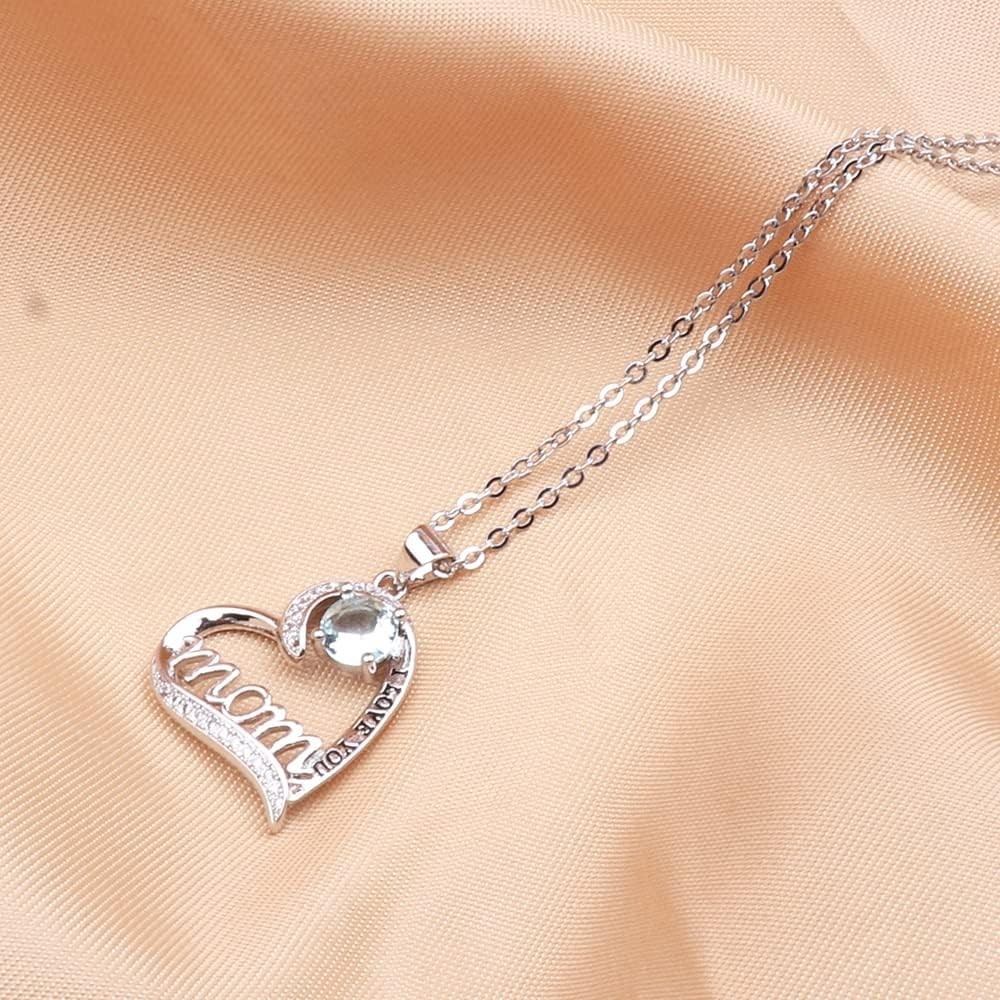 Timeless Silver Heart Necklace for Mom with Engraved Message & Adjustable Chain