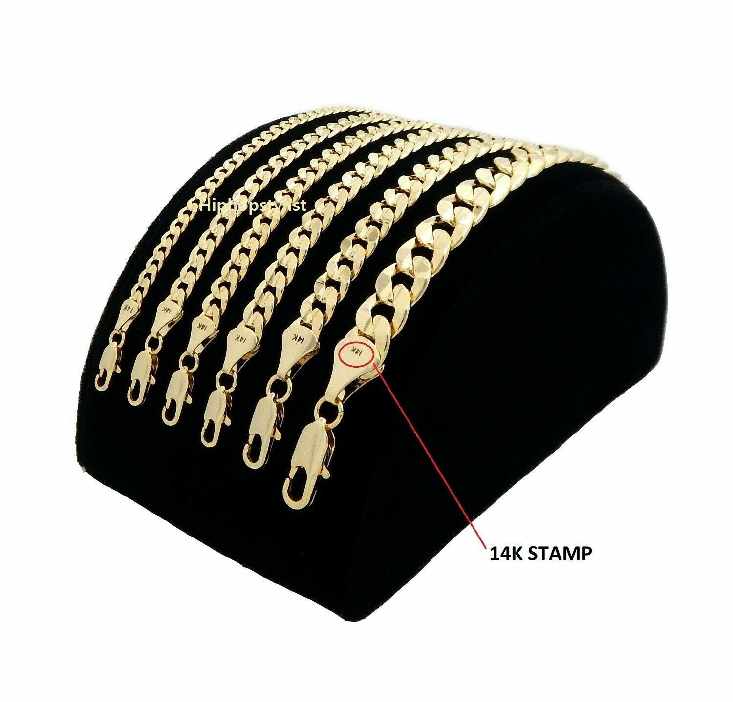 Mens Italian Cuban link Chain 14k Gold Plated 20″ 22″ 24″ 30″ Concave Necklace
