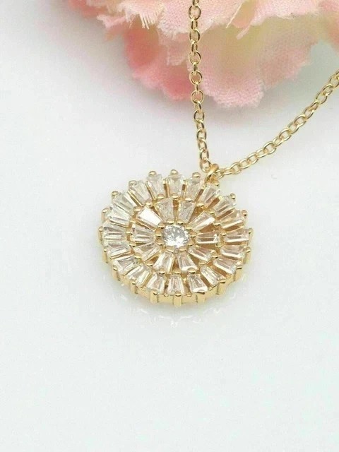 2.50Ct Round Cut Simulated Diamond Stunning Charm Pendant 14K Yellow Gold Plated