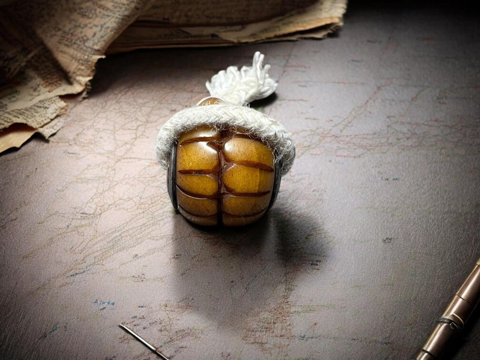 Antique Nepal Tibet Buddhist Carved Yak Bone Mala Prayer Guru Bead