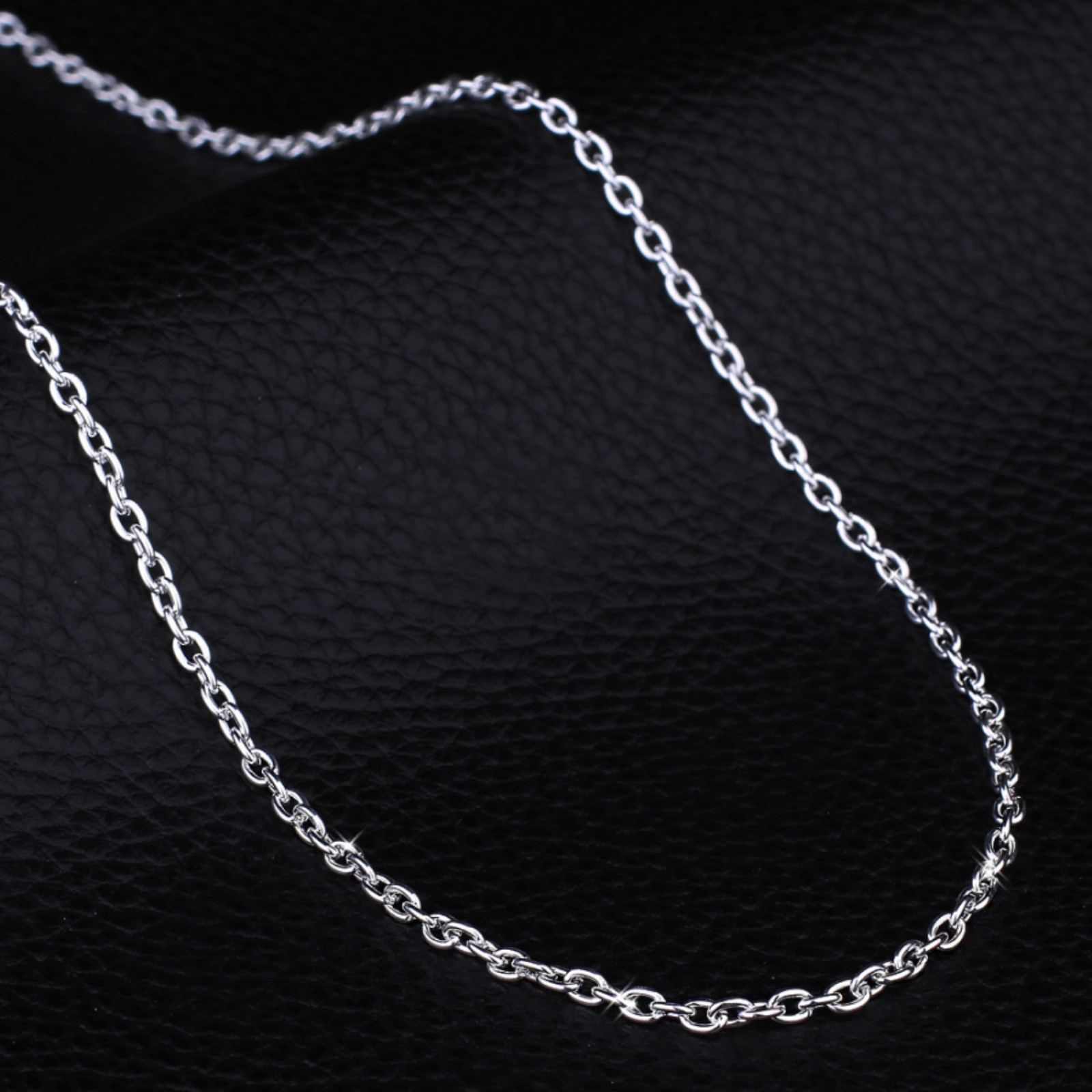 1mm Sterling Silver Link Chain Necklace 18″ Great for Layering or Adding Pendant