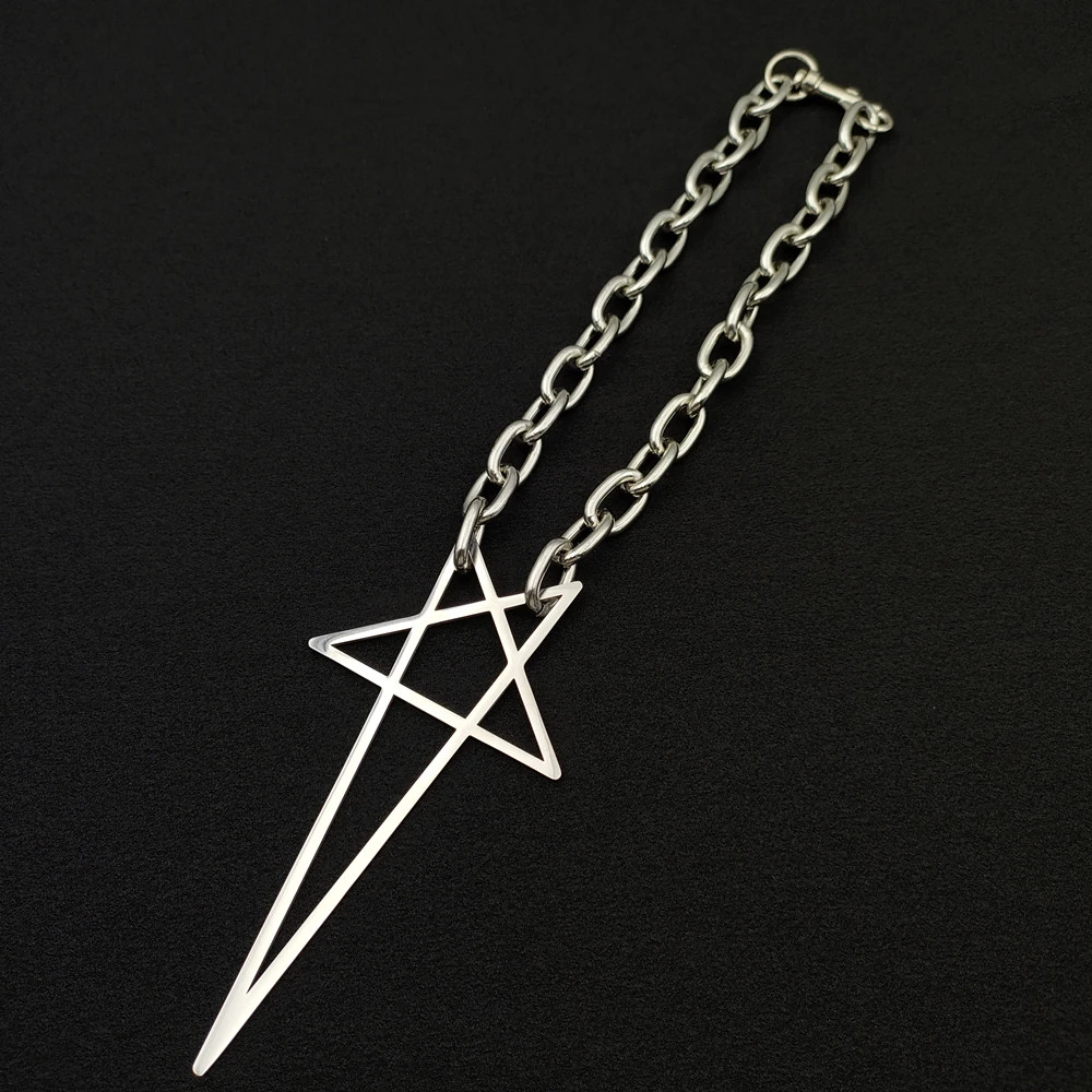 Punk Hip Hop Trend Chain Choker Y2K Fashion Unisex Adult Gothic Star Charms Pend