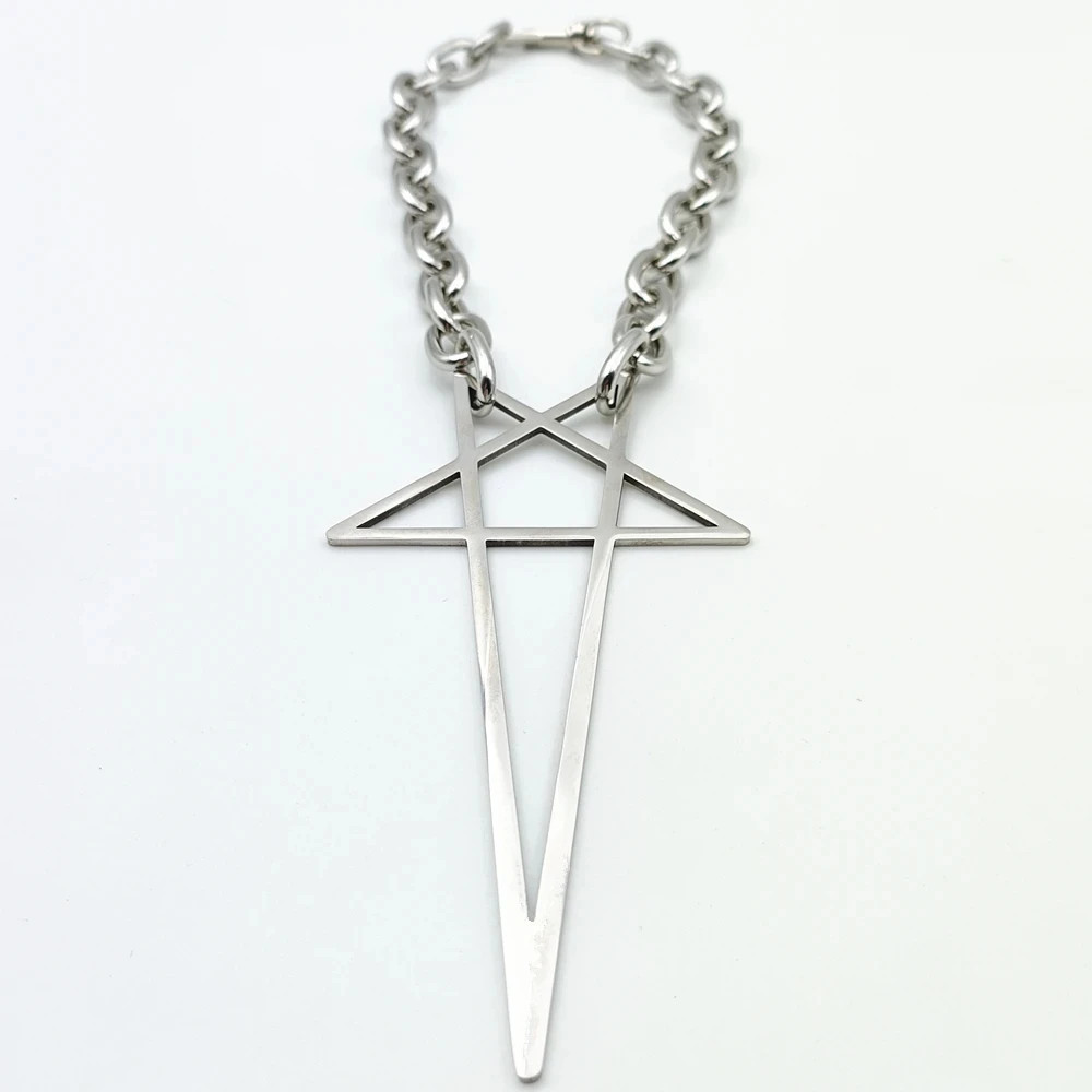 Punk Hip Hop Trend Chain Choker Y2K Fashion Unisex Adult Gothic Star Charms Pend