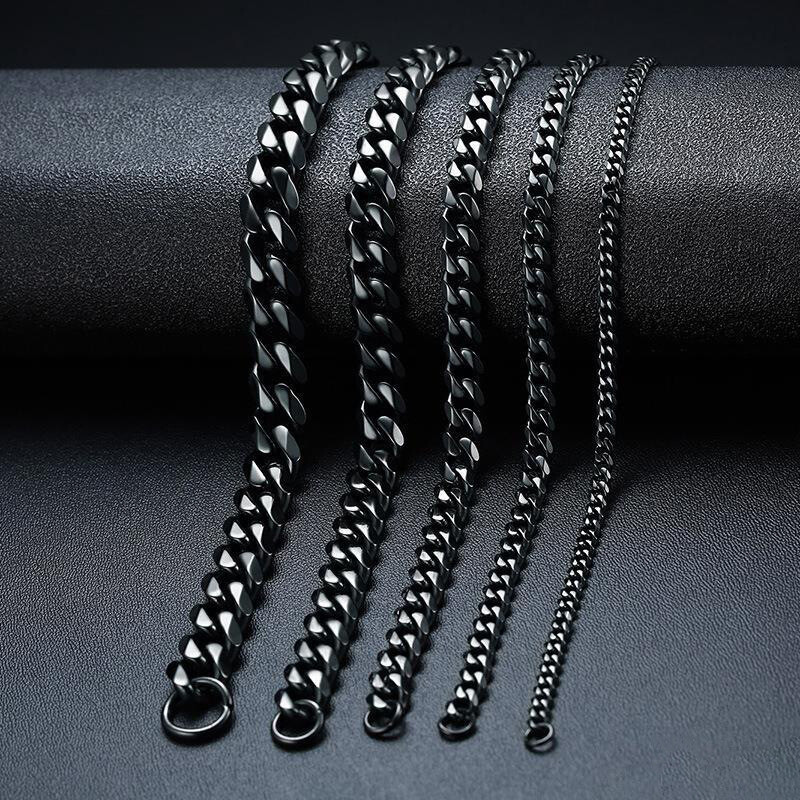 Cuban Chain Link Curb Necklace Men Women Punk Surgical Stainless Steel 2-15mm