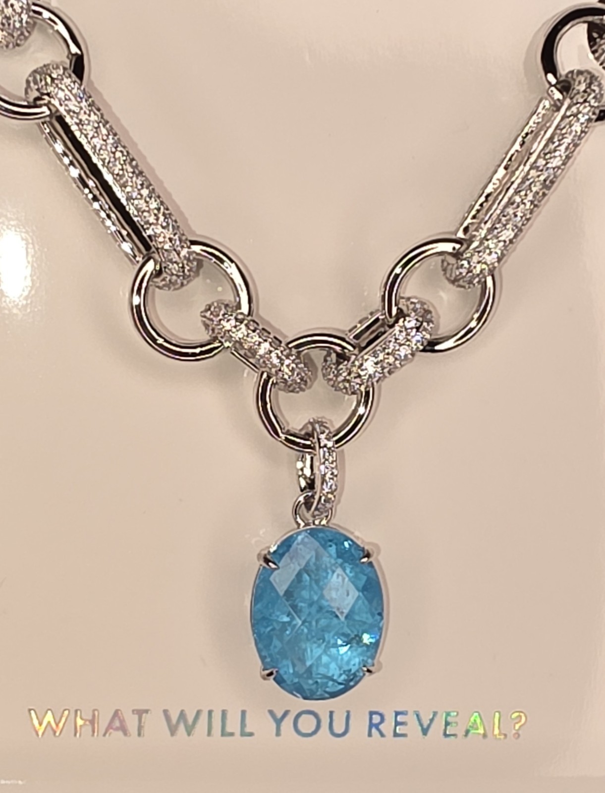 Mental Health Awareness Necklace, NK17923, Flourish Through Adversity-Rhodium