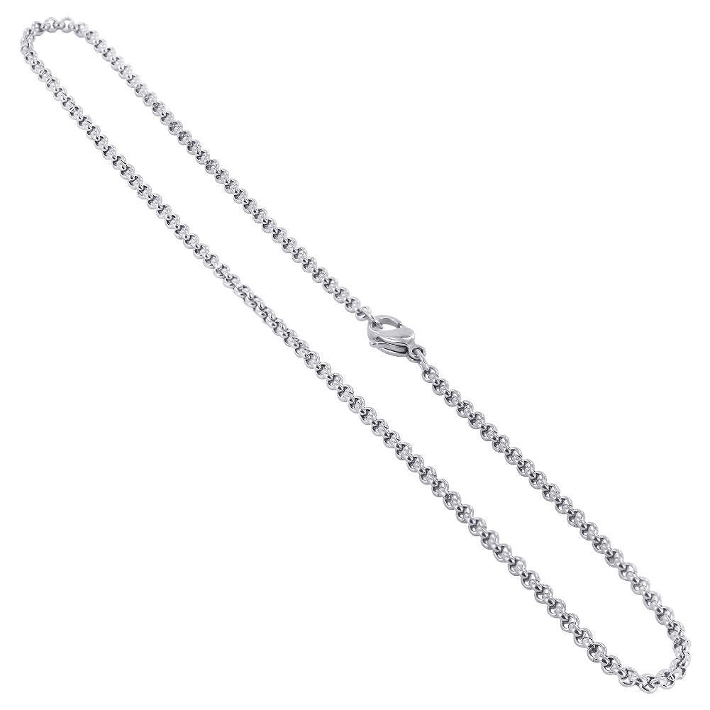 Stainless Steel 2.2mm Wide Rolo Chain Necklace Durable Women’s Silver Chain Jewe
