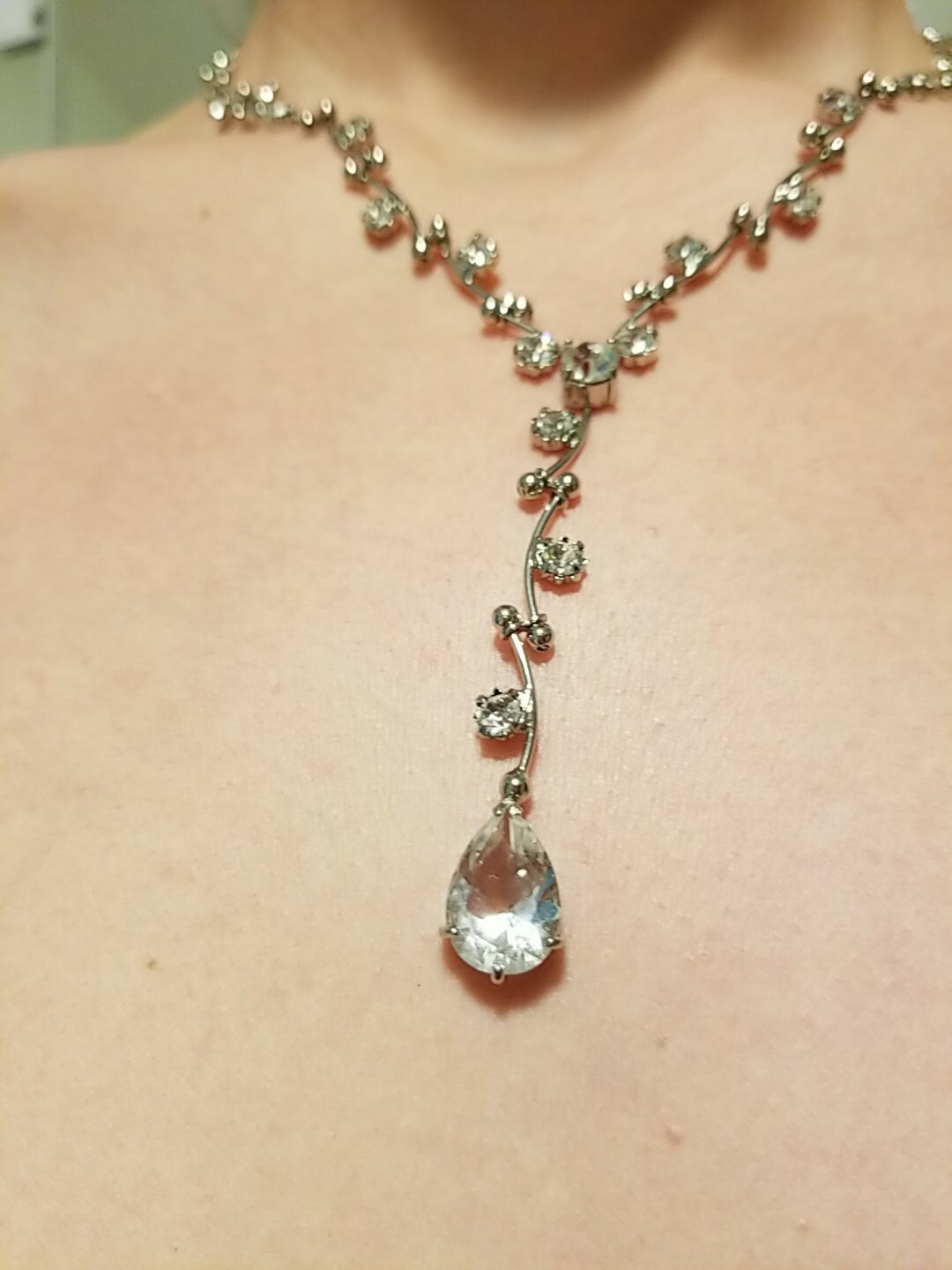 16″ Gemstone Necklace With Monet Extension. No Manufacturer Stamp But Looks…