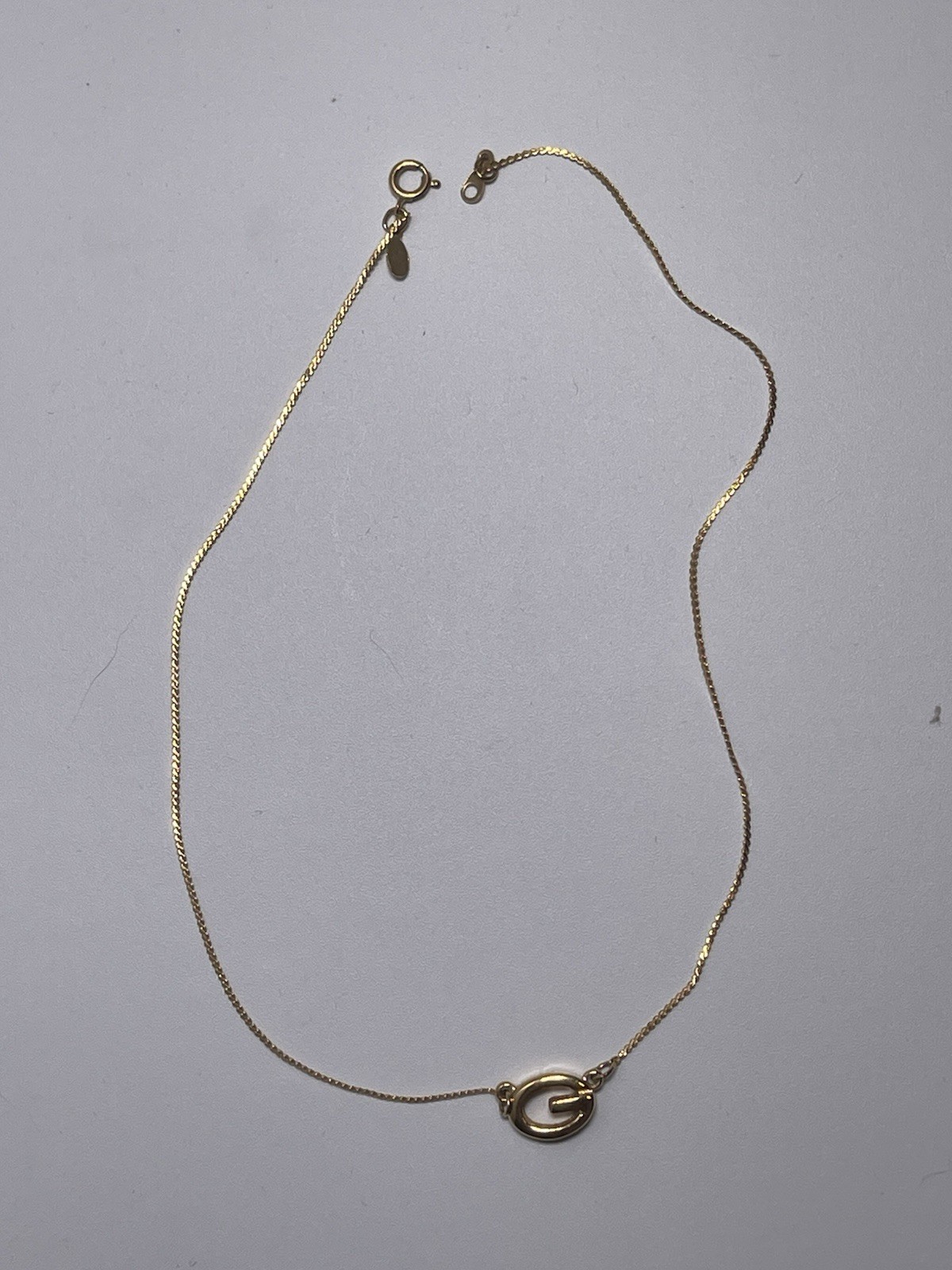 Vintage Givenchy Gold Plated G Pendant Serpentine Chain Choker Necklace