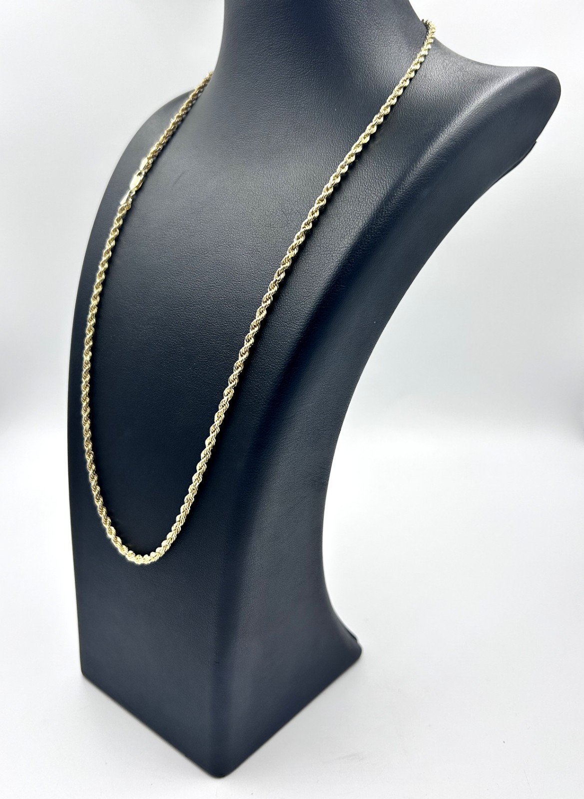 Solid 10K Yellow Gold 2.5mm Diamond Cut Rope Chain Necklace 22″ 15.5g Heavy