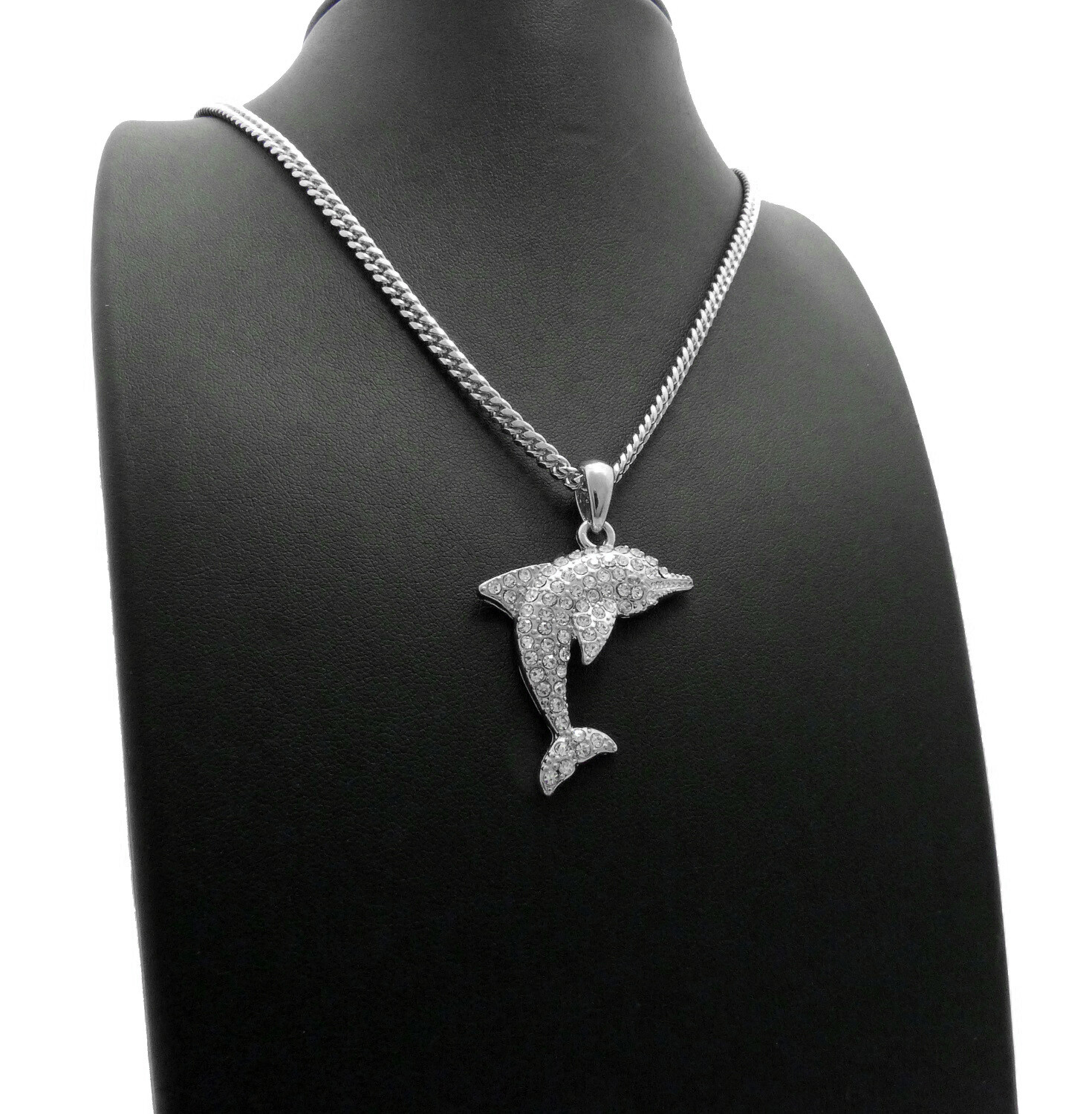 Iced YOUNG DOLPH Dolphin Pendant & 18″ 20″ 24″ Cuban Rope Box Chain Necklace