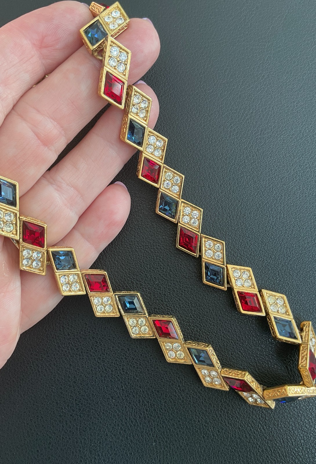 **Vintage** GENUINE Attwood & Sawyer Crystal All Around Statement Necklace
