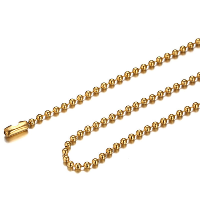 60cm Silver/Gold/Black Clavicle Stainless Steel Ball Chain Women’s Necklace Gift