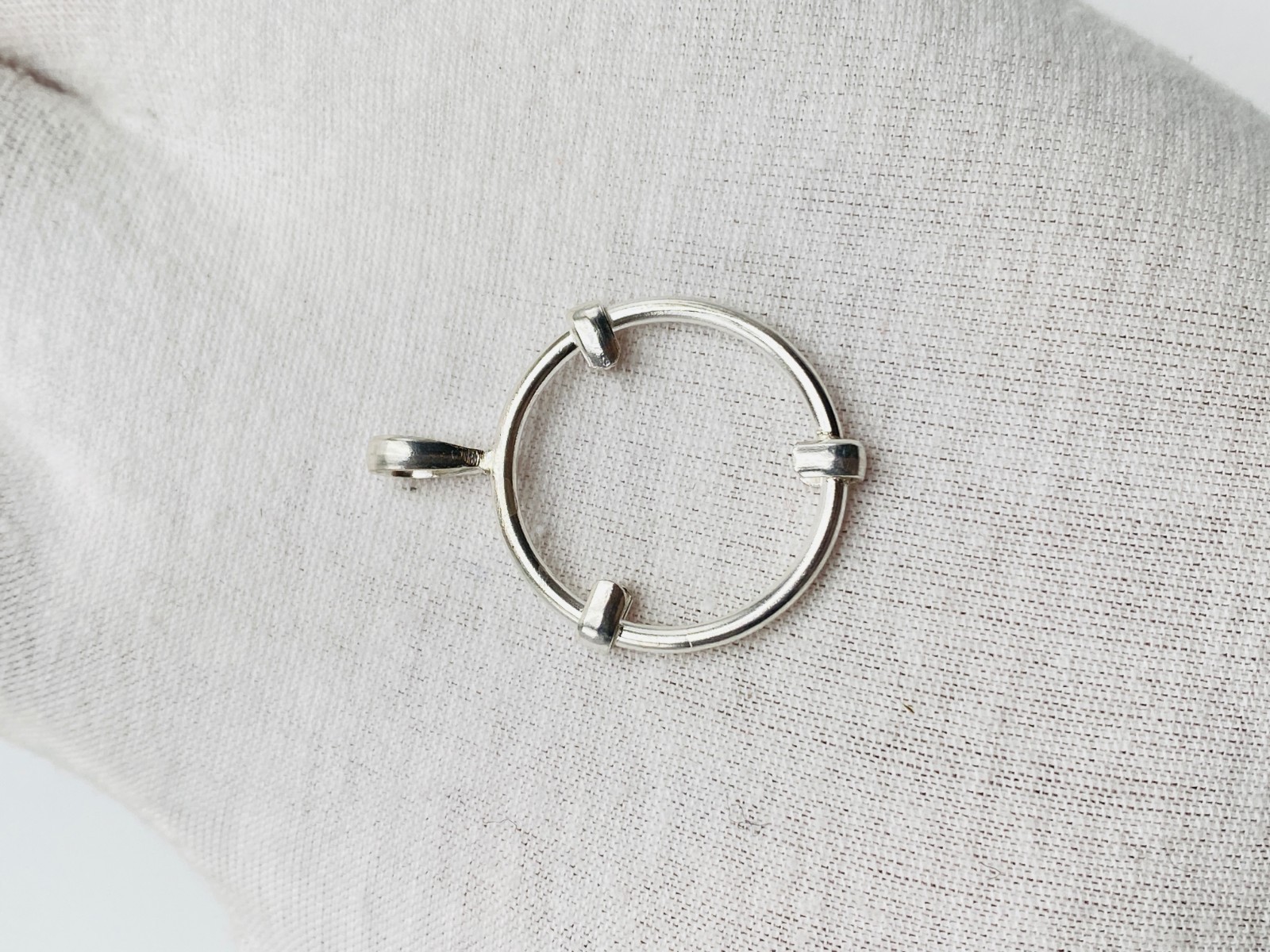 925 Solid Sterling Silver Round Pendant Blank Bezel Holder Coin Handmade