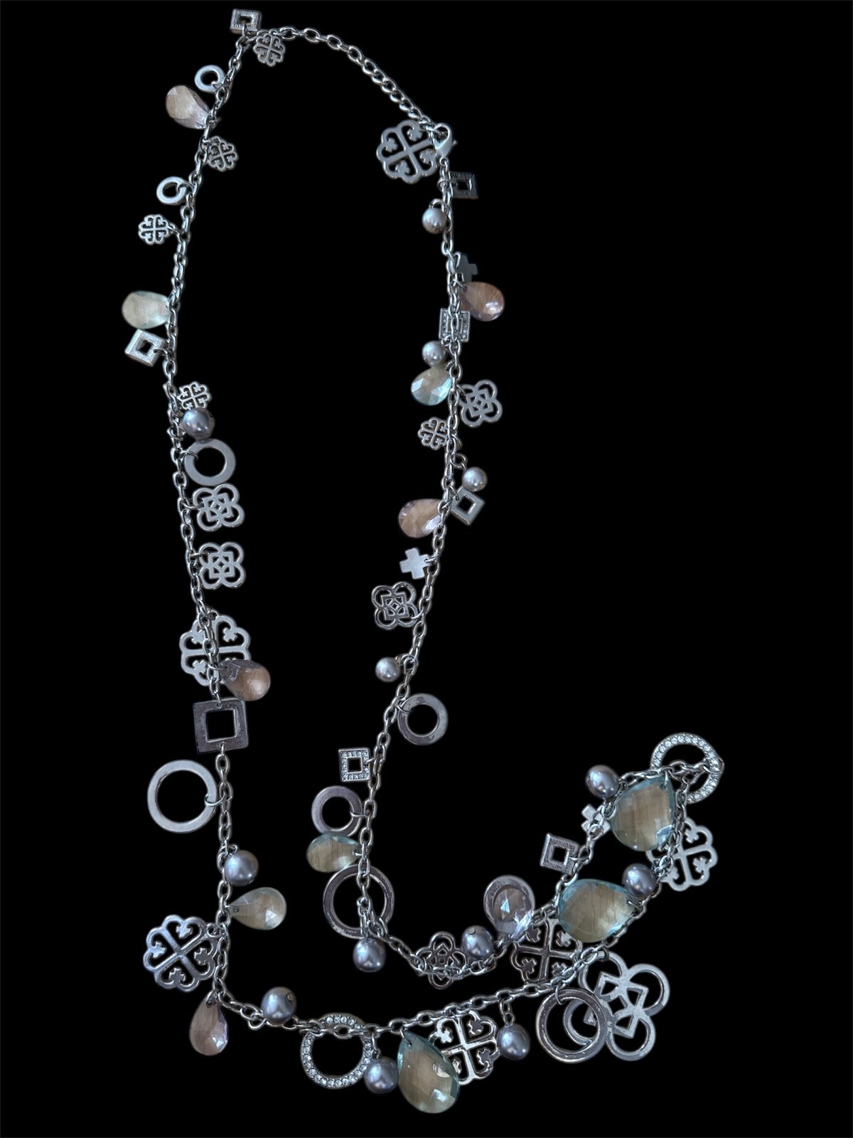 Stunning Valeska Silver Long Statement Designer Necklace