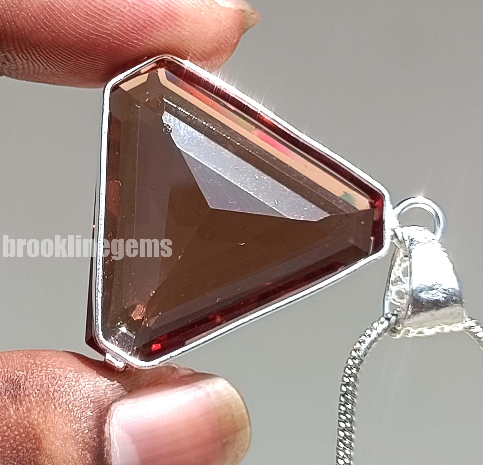Stunning 45 Ct Color-Change Alexandrite Pendant Fancy Gem 925 Silver Chain 5ASN