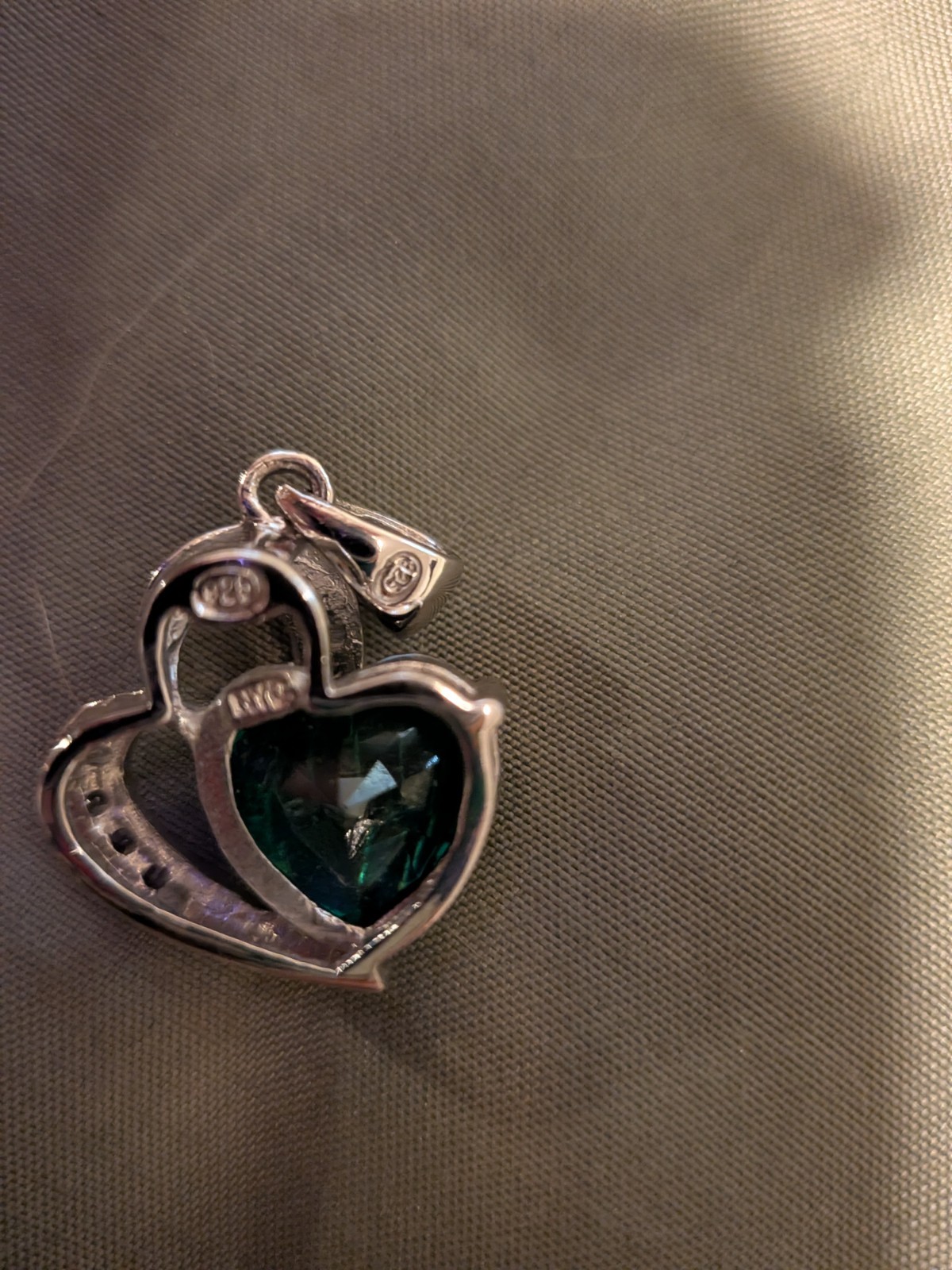 Infinity Love Heart May Birthstone Necklace Green Just The pendent