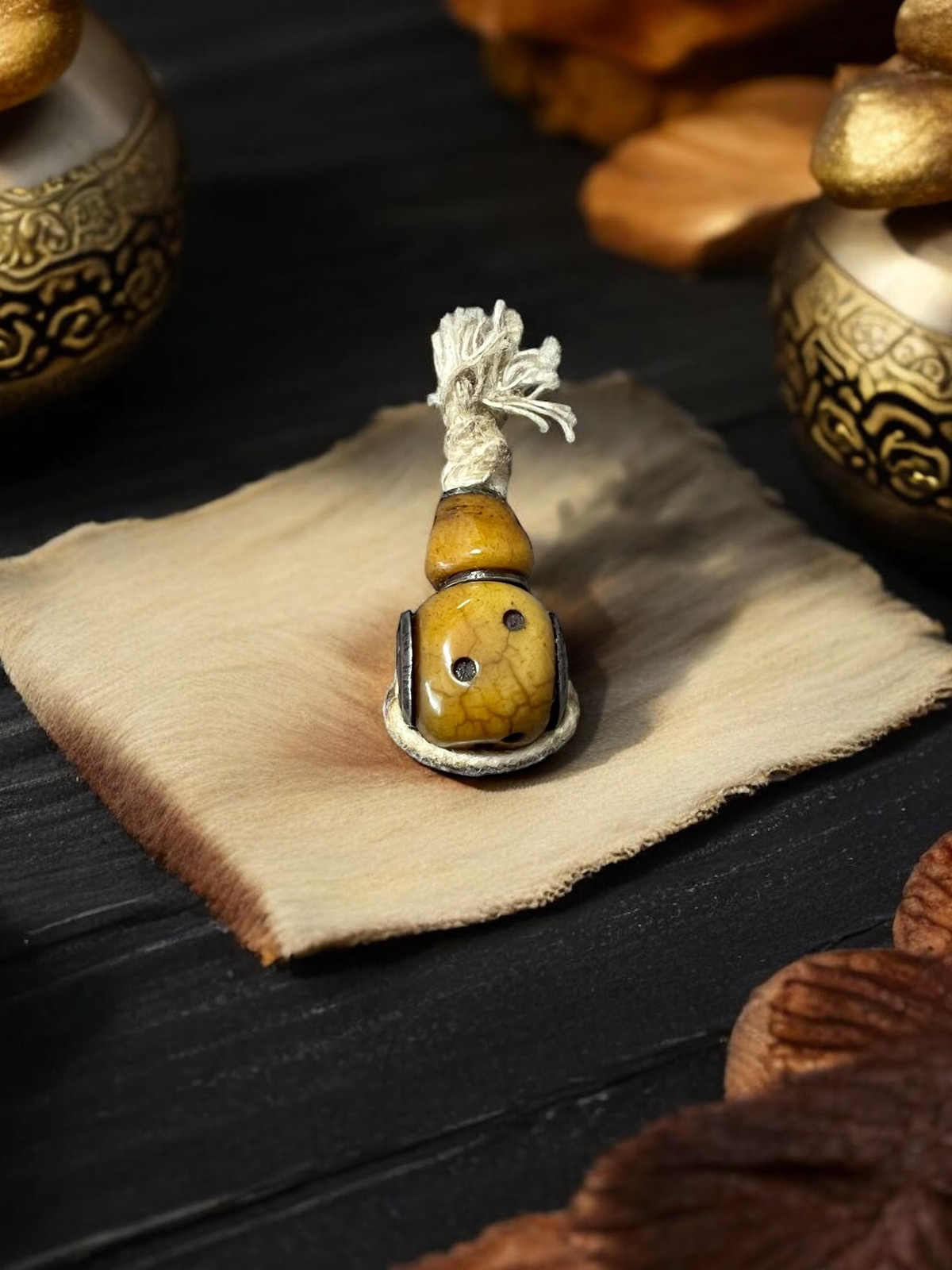 Hand-Carved Nepal Tibet Yak Bone Guru Bead for Mala Prayer Beads