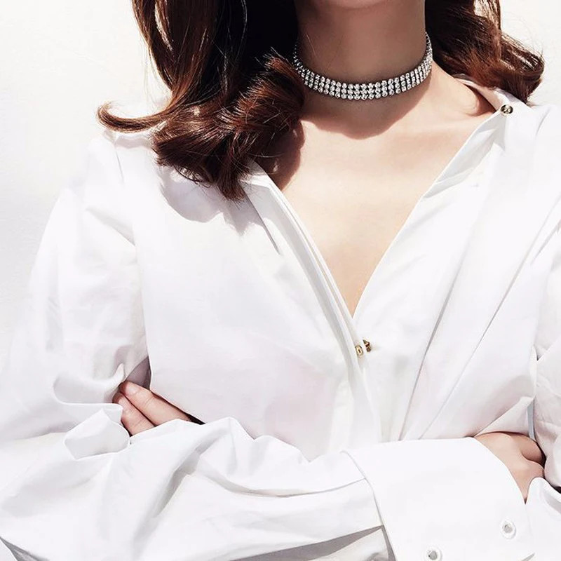Punk Hip Hop Rhinestone Choker Necklace Women’s Style Collar Jewelry Gift