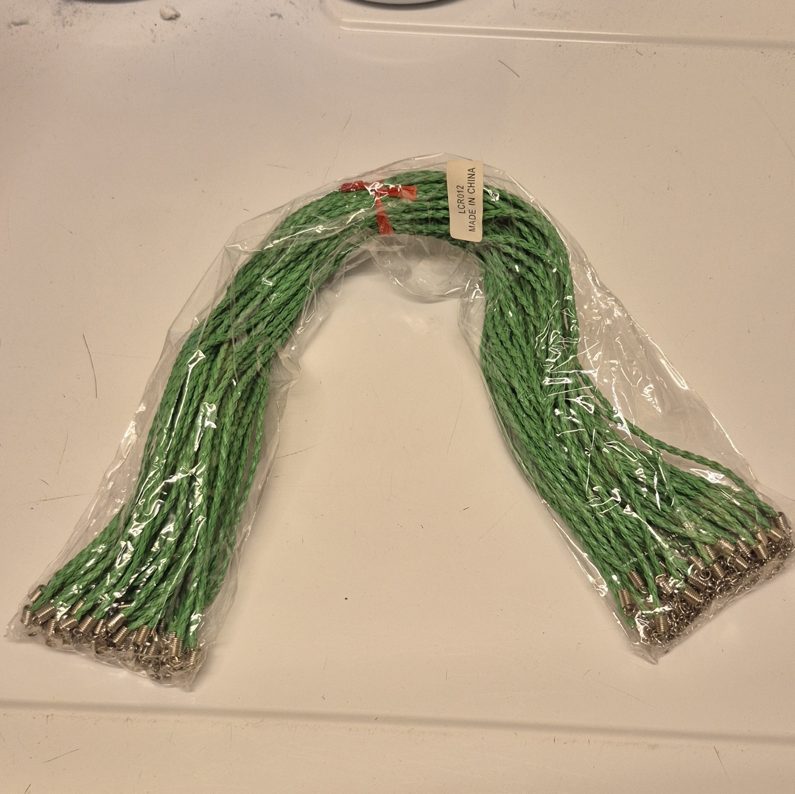 Green Faux Leather Braided Cord Necklace Cable Chain Lobster Clasp Adjustable