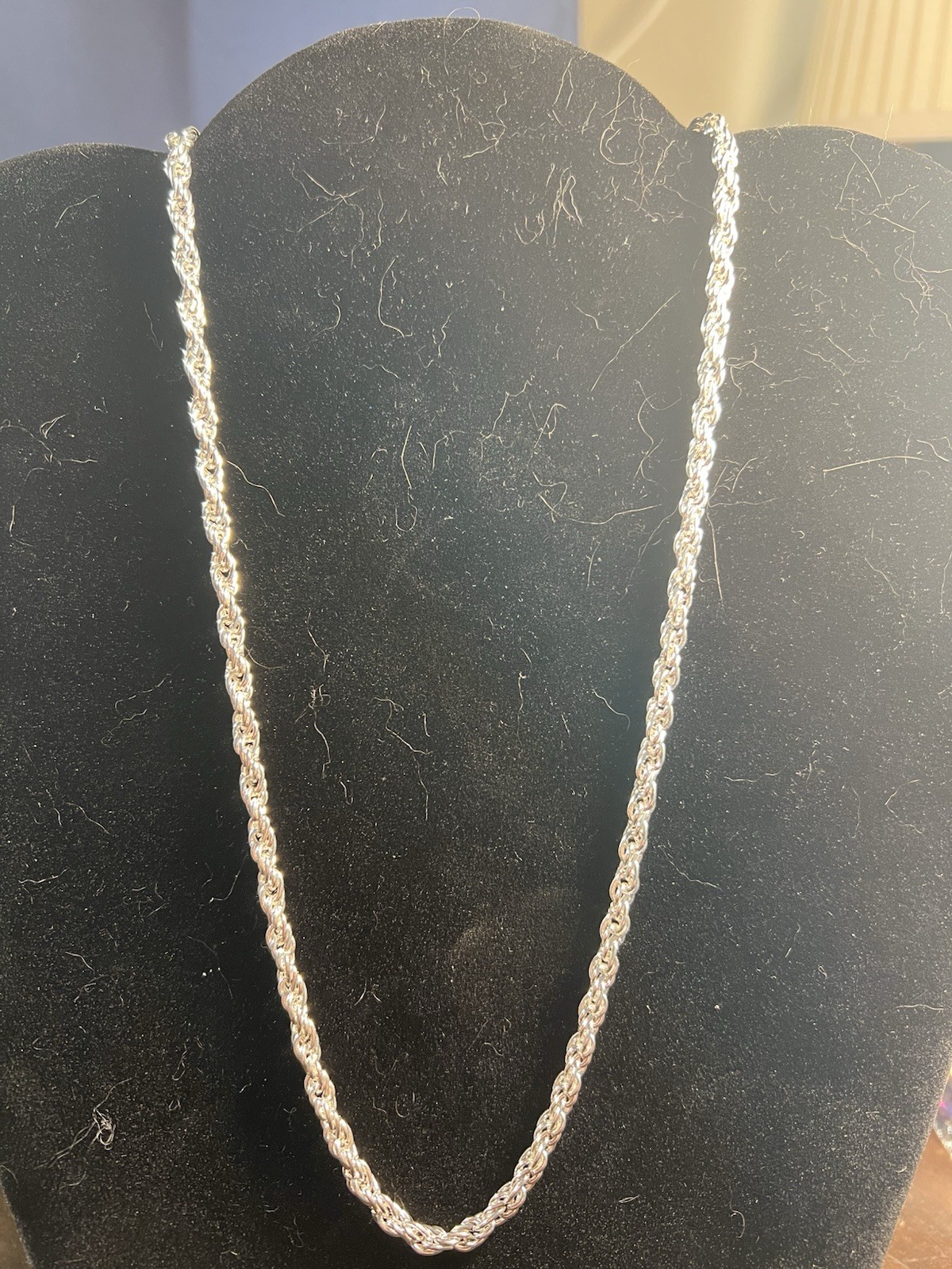 20” 4mm Silver Tone Rope Chain, 7.5” 4mm Rope Bracelet Fashion Jewelry.
