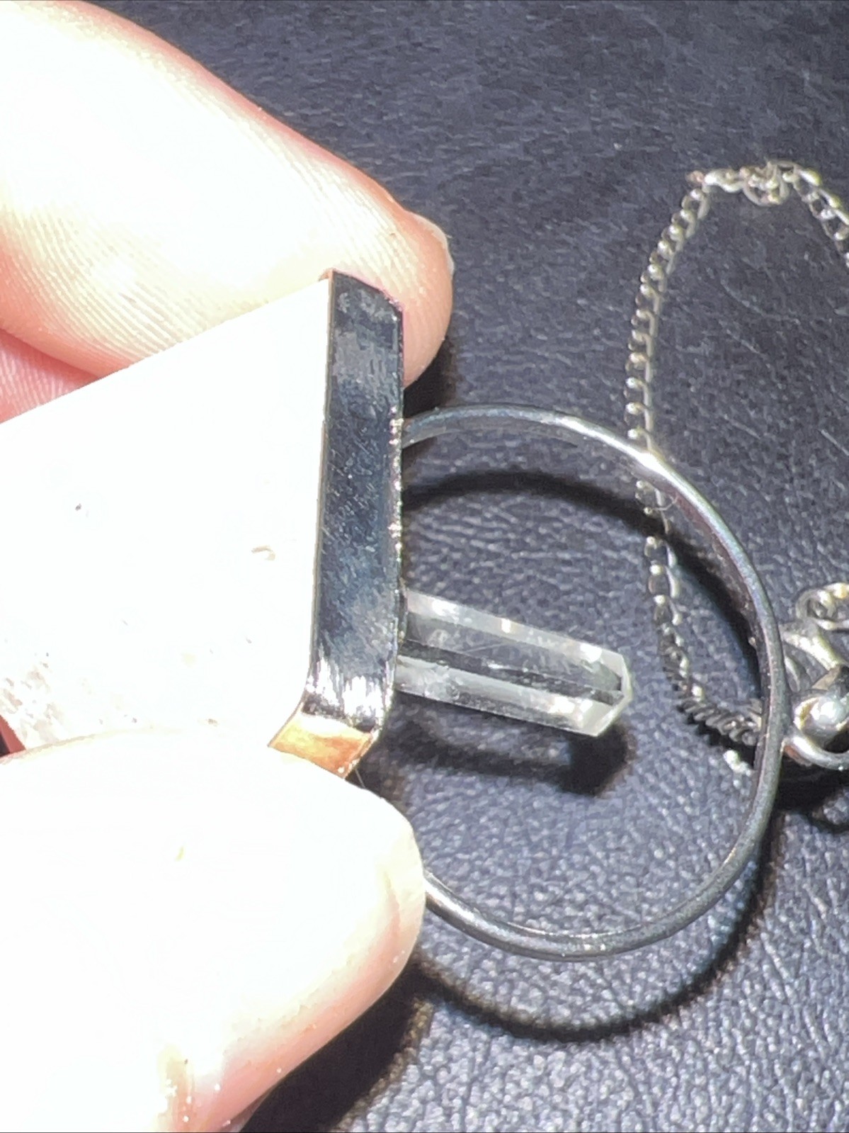 Goddess Provisions Clear Crystal Quartz Pendant And Half Moon On Chain.