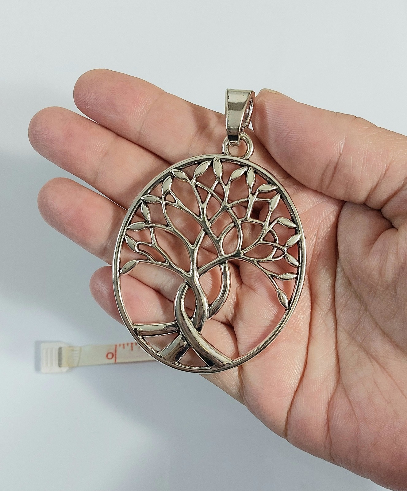 Silver Tree of Life Necklace Pendant Necklace – Womens Oversized Jewelry