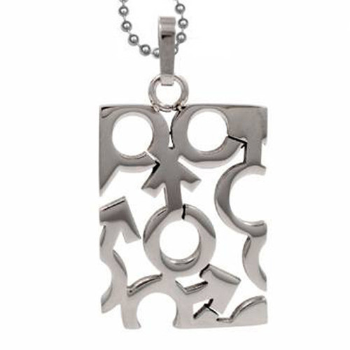 Pride Shack – Mens Gay Pride Pendant Necklace w/ a Mosaic Male Mars Symbols