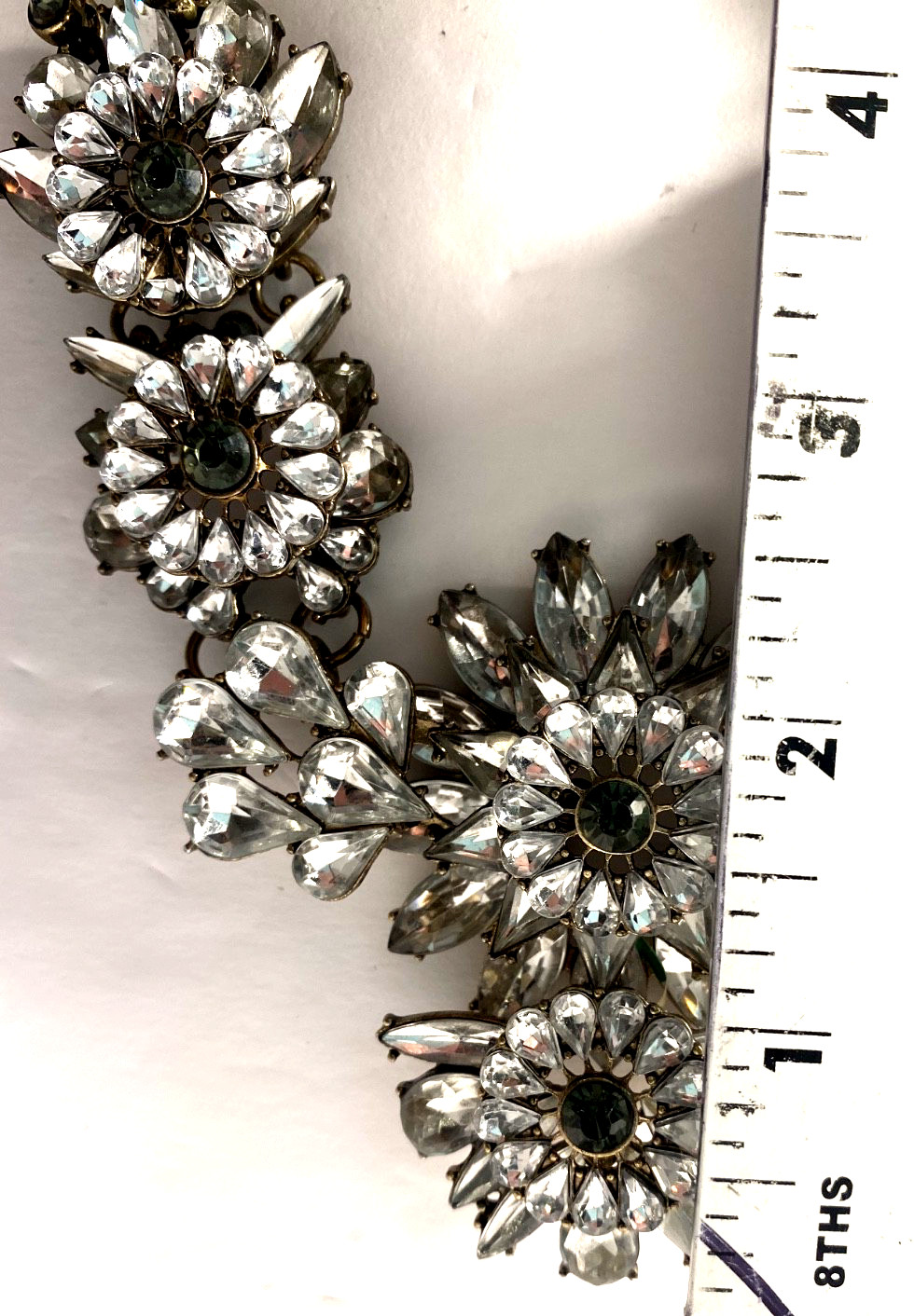 Rhinestone Pave Chunk Statement Snow Star Necklace Ribbon Tie for any legnth