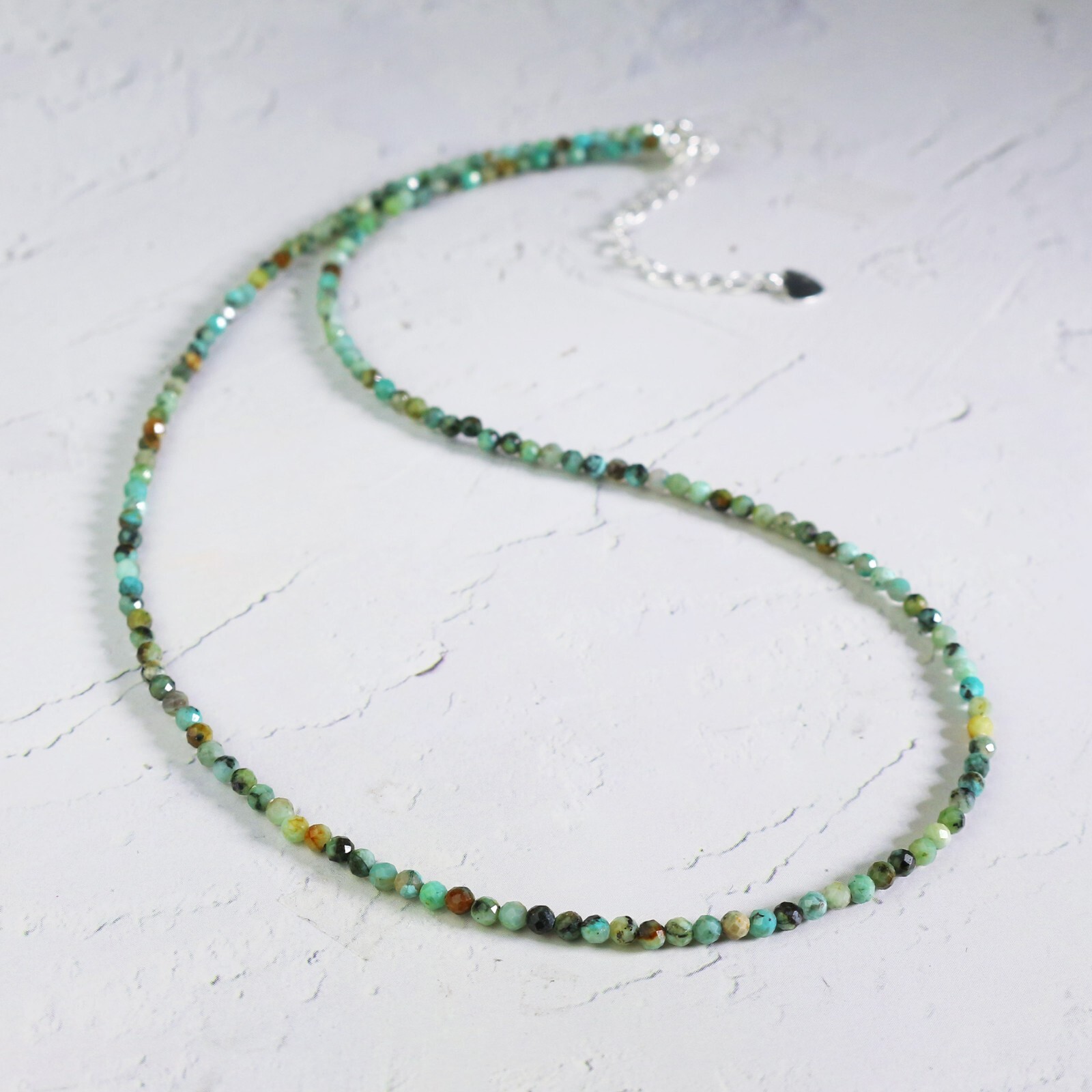Aafrican Turquoise Choker Delicate Stone Beads Necklace Crystal Dainty Choker