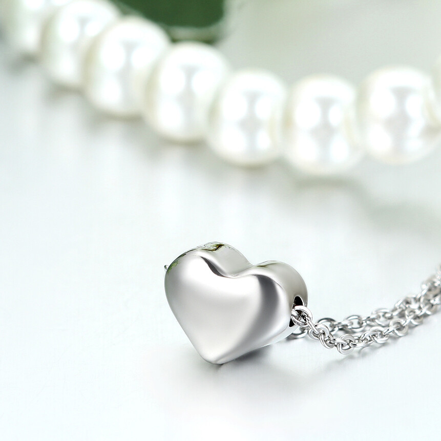Women’s Girls Stainless Steel Heart Pendant Necklace Chain Valentine’s Day Gift