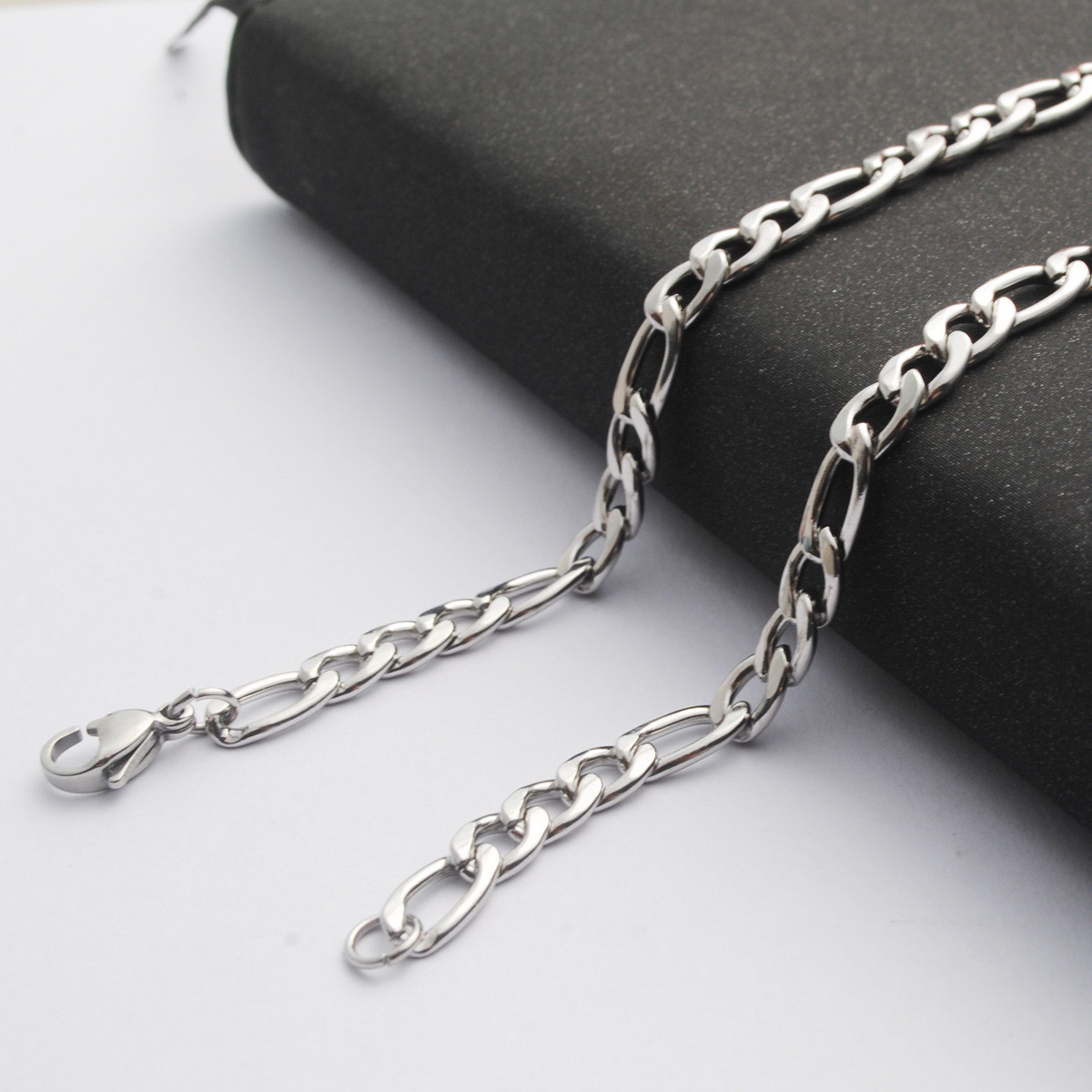 2.8/3.6/4.5/5/6/7mm Wholesale Stainless Steel Figaro Curb Chain Necklace 16-36”