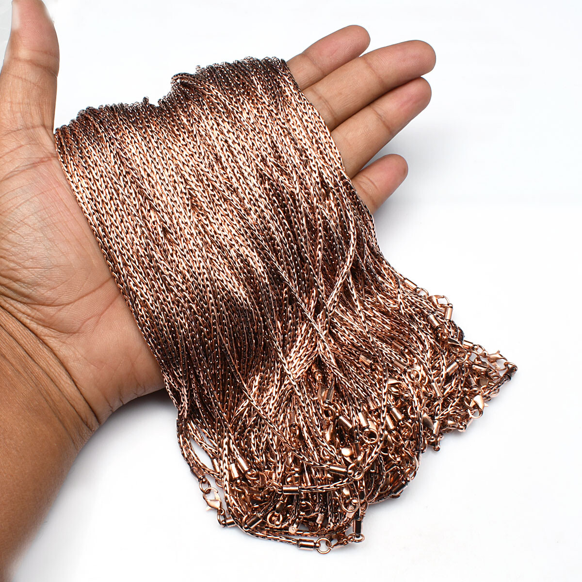 Pure Copper Wheat Chain 100% Oxidized Handmade Necklace Gift For Jewelry RJ-010