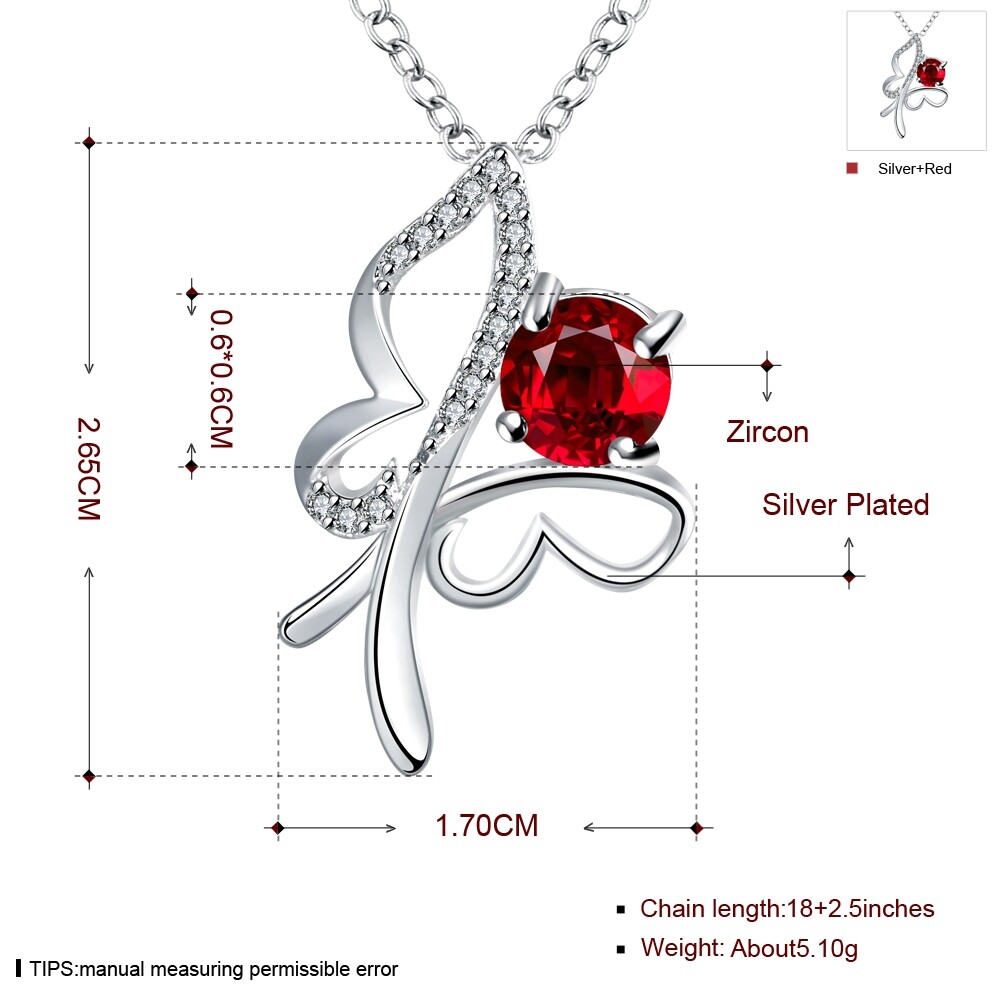 Chic 925 Sterling Silver Filled SF Flower CZ Pendant Necklace N-A780